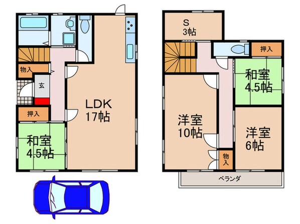 枚方市西船橋1丁目戸建の物件間取画像